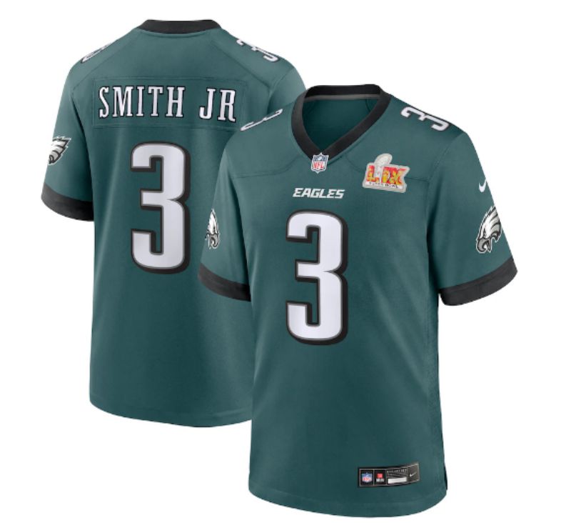 Men Philadelphia Eagles #3 Smith jr Green Second generation 2025 Nike Limited NFL Jersey style 3